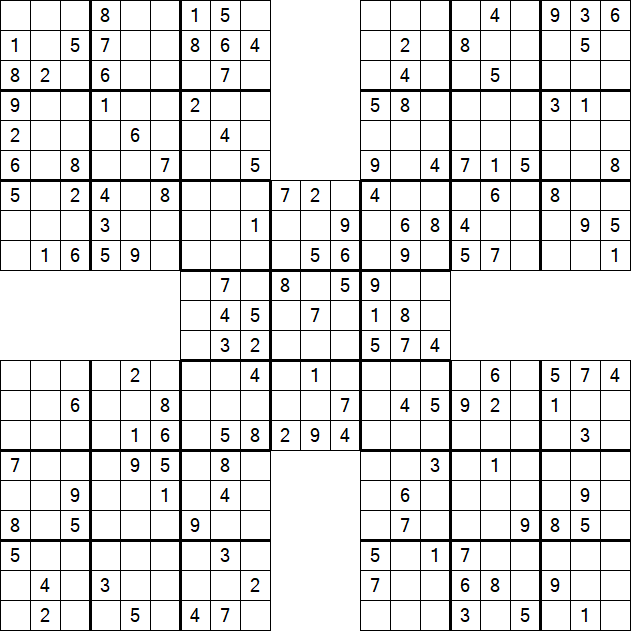 Samurai Sudoku - Medium
