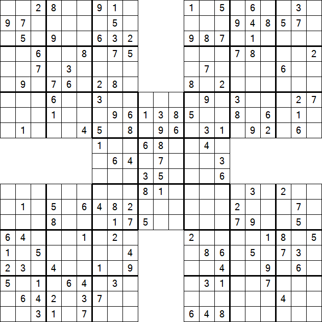 Samurai Sudoku - Medium