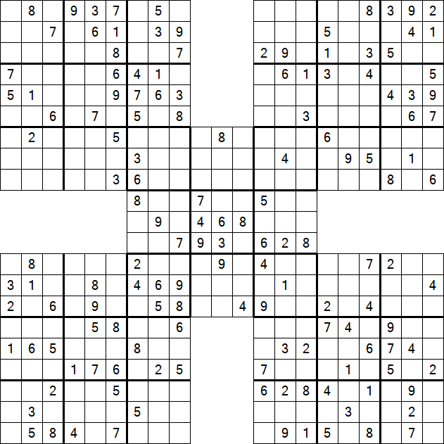 Samurai Sudoku - Medium