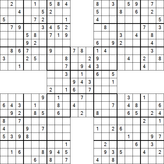 Samurai Sudoku - Medium