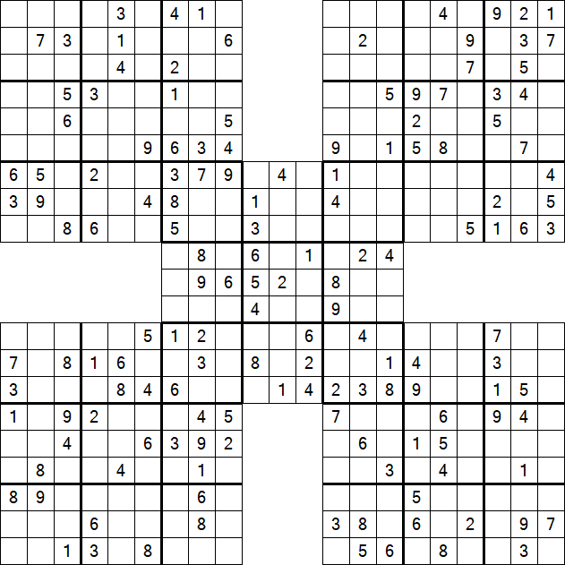 Samurai Sudoku - Medium