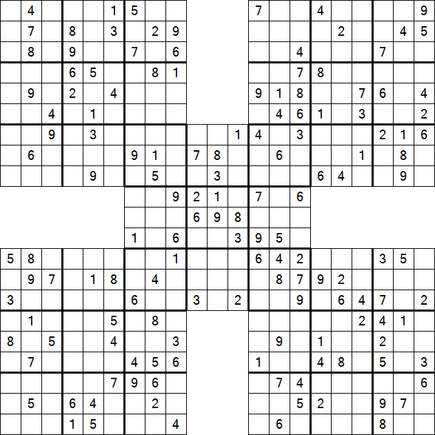 Samurai Sudoku - Medium