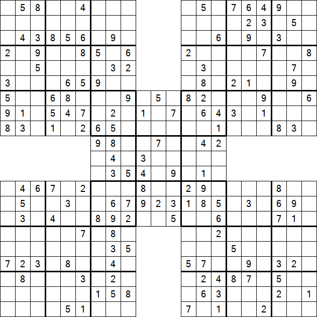 Samurai Sudoku - Medium