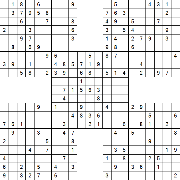 Samurai Sudoku - Medium