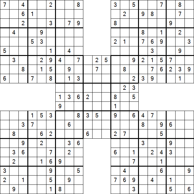 Samurai Sudoku - Medium