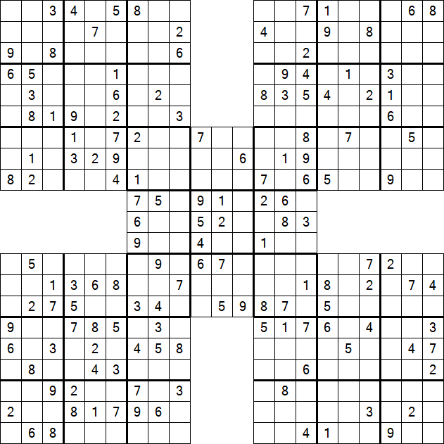 Samurai Sudoku - Medium
