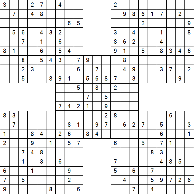 Samurai Sudoku - Medium