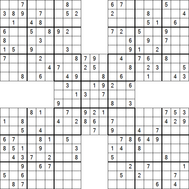 Samurai Sudoku - Medium