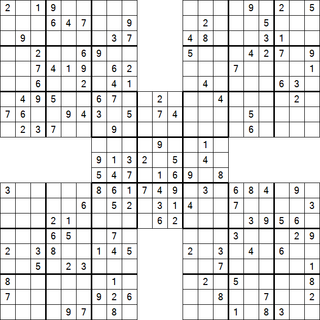 Samurai Sudoku - Medium