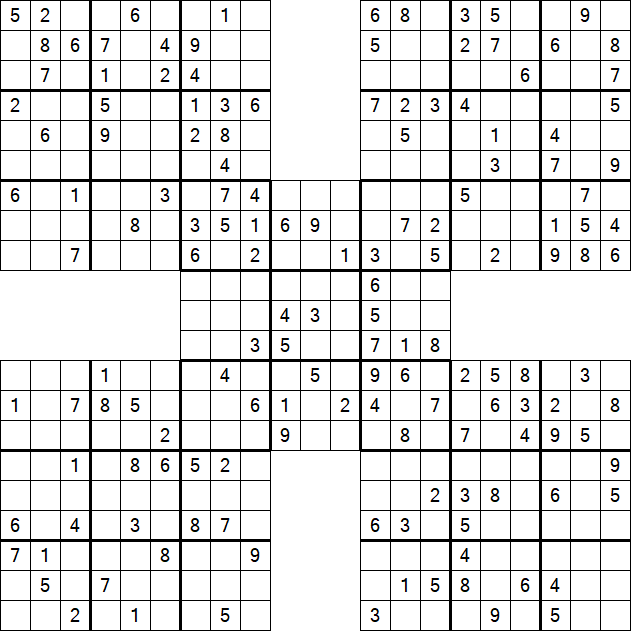 Samurai Sudoku - Medium