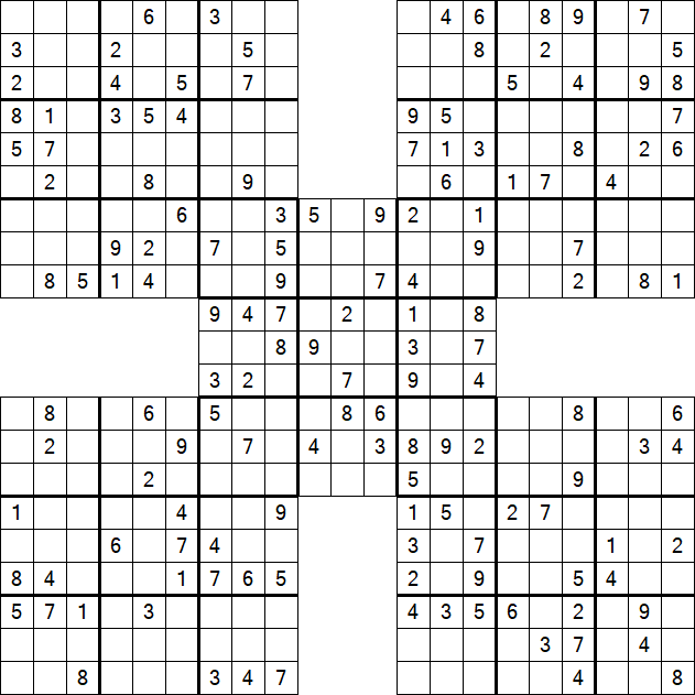Samurai Sudoku - Medium