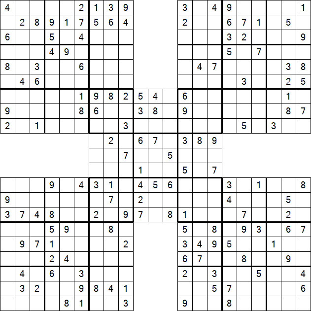 Samurai Sudoku - Medium