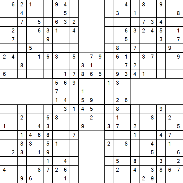 Samurai Sudoku - Médio