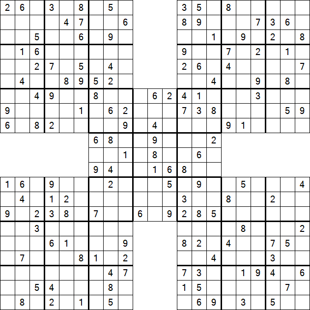 Samurai Sudoku - Médio