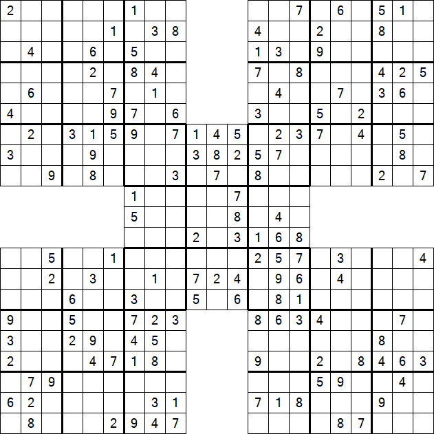 Samurai Sudoku - Médio