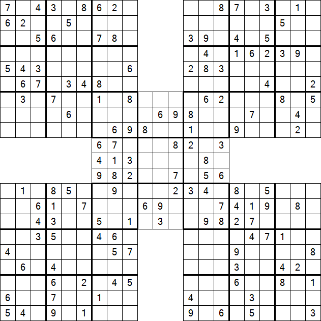 Samurai Sudoku - Médio
