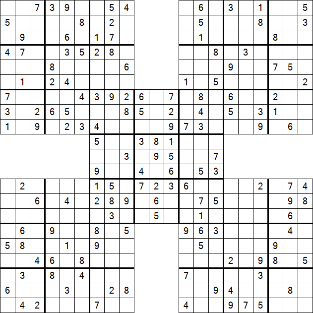 Samurai Sudoku - Médio