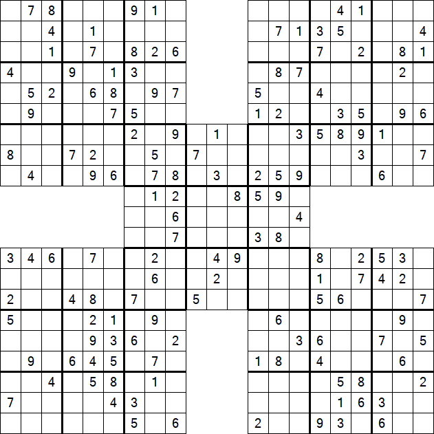 Samurai Sudoku - Médio