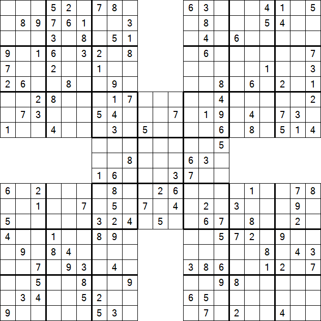 Samurai Sudoku - Médio