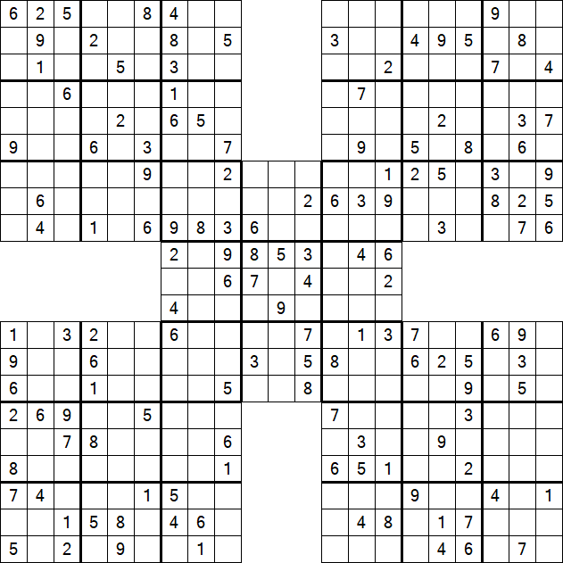 Samurai Sudoku - Medium