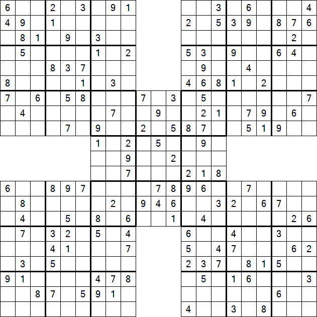Samurai Sudoku - Medium