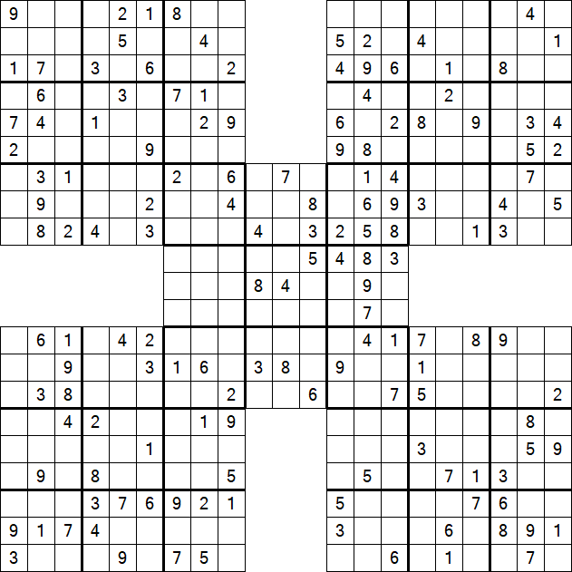 Samurai Sudoku - Medium