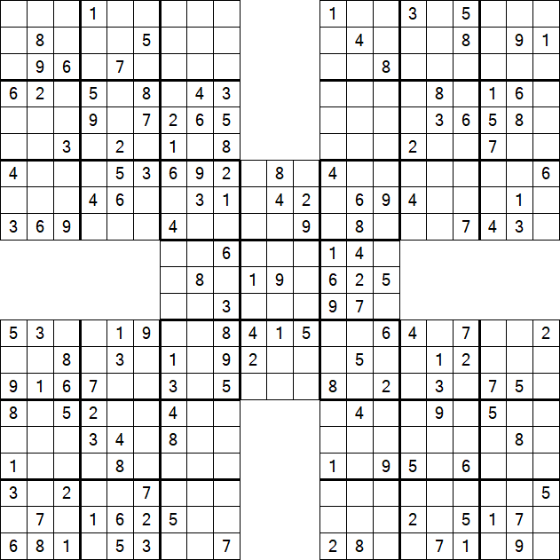 Samurai Sudoku - Medium