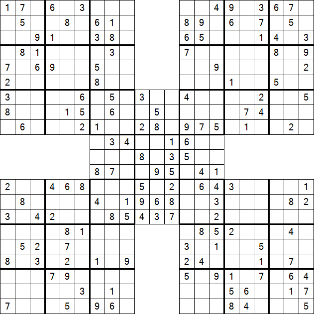 Samurai Sudoku - Medium