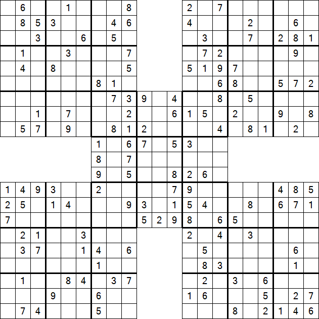 Samurai Sudoku - Medium