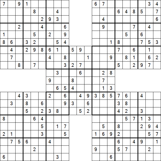 Samurai Sudoku - Medium