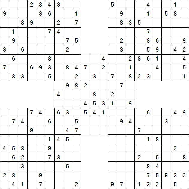 Samurai Sudoku - Medium