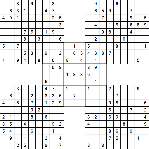 Samurai Sudoku - Medium