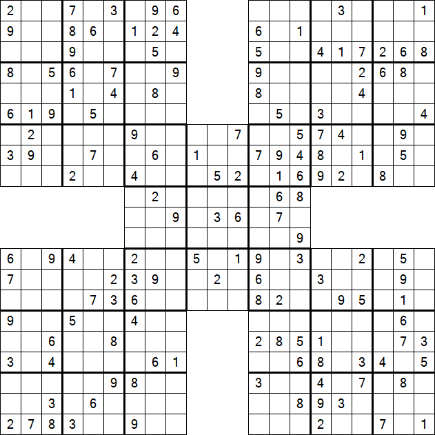 Samurai Sudoku - Medium