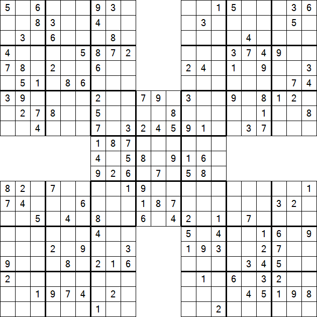 Samurai Sudoku - Medium