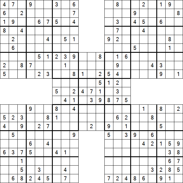 Samurai Sudoku - Medium