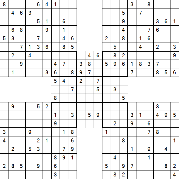 Samurai Sudoku - Medium