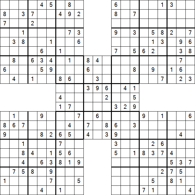 Samurai Sudoku - Medium