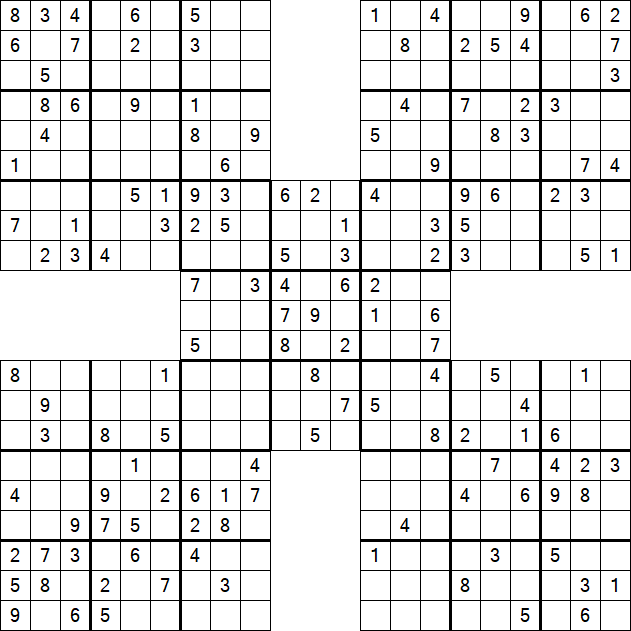 Samurai Sudoku - Medium