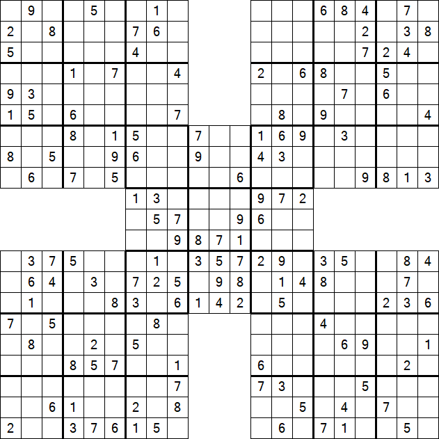 Samurai Sudoku - Medium