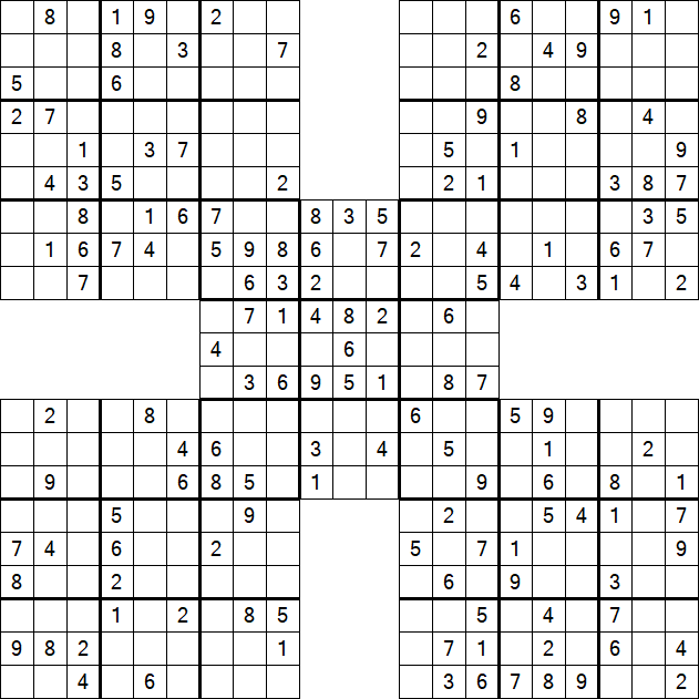 Samurai Sudoku - Medium