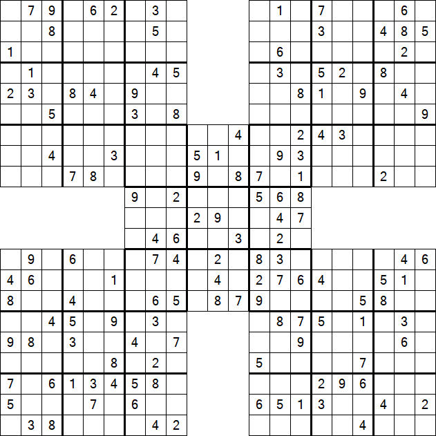 Samurai Sudoku - Medium