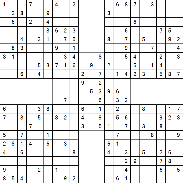 Samurai Sudoku - Medium