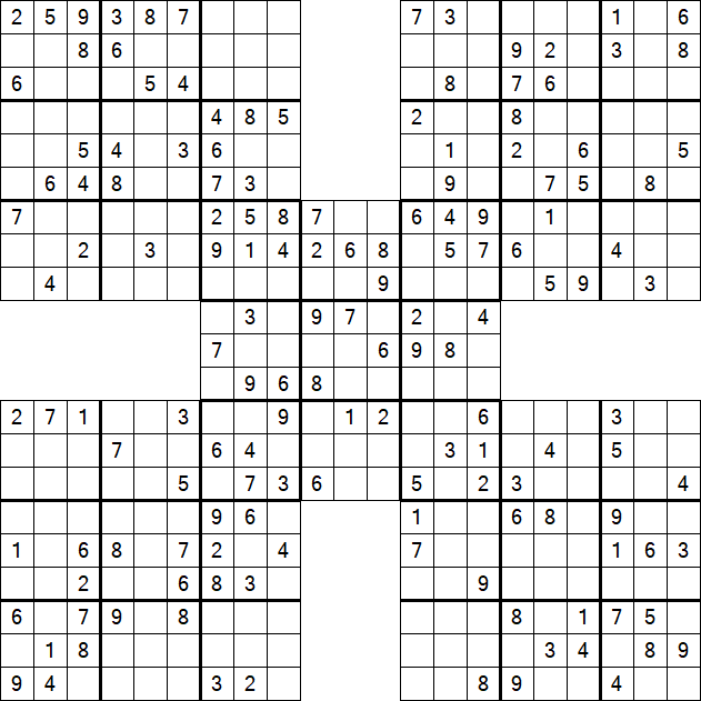 Samurai Sudoku - Medium