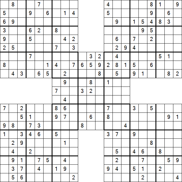 Samurai Sudoku - Medium