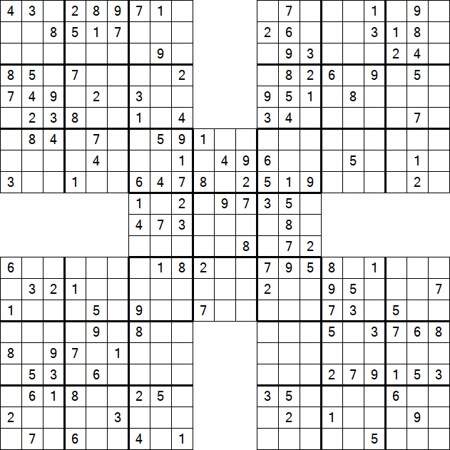 Samurai Sudoku - Medium