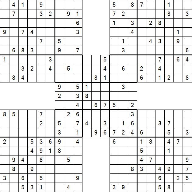 Samurai Sudoku - Medium
