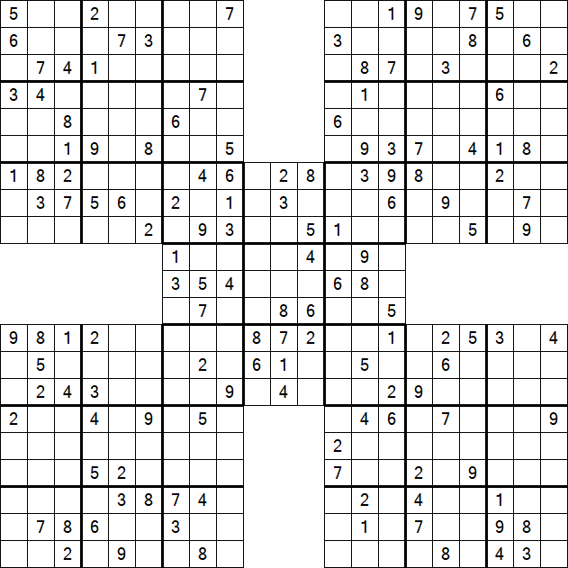 Samurai Sudoku - Medium
