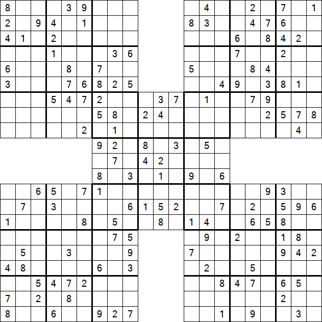 Samurai Sudoku - Medium