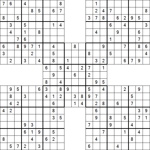 Samurai Sudoku - Medium