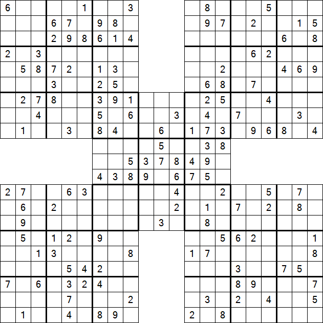 Samurai Sudoku - Medium